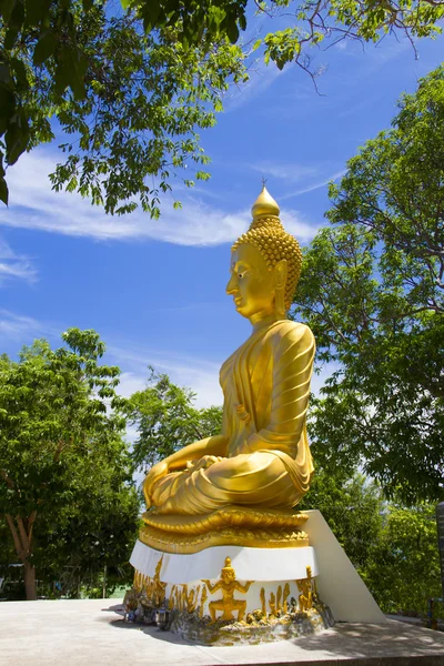 Cabeça de estátua de Buda no parque natural — Fotografia de Stock