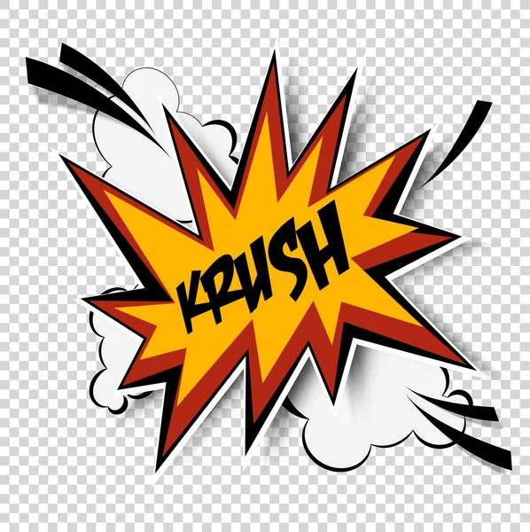 Icono de los cómics de Krush Pop art Speech Bubble. ilustración vectorial — Vector de stock