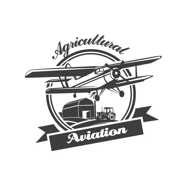 Emblema dell'illustrazione del vettore del randello dell'aeroplano, illustrazione del vettore — Vettoriale Stock