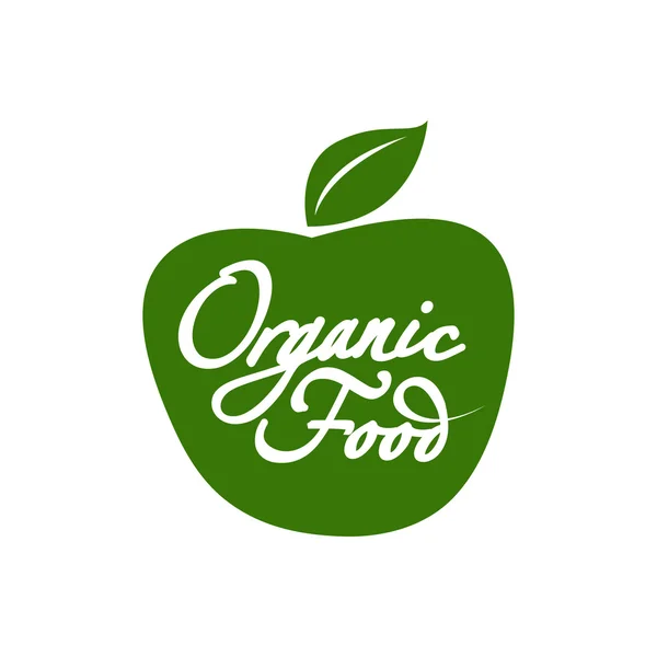 Emblema de alimentos frescos agrícolas naturais orgânicos. Ilustração vetorial —  Vetores de Stock