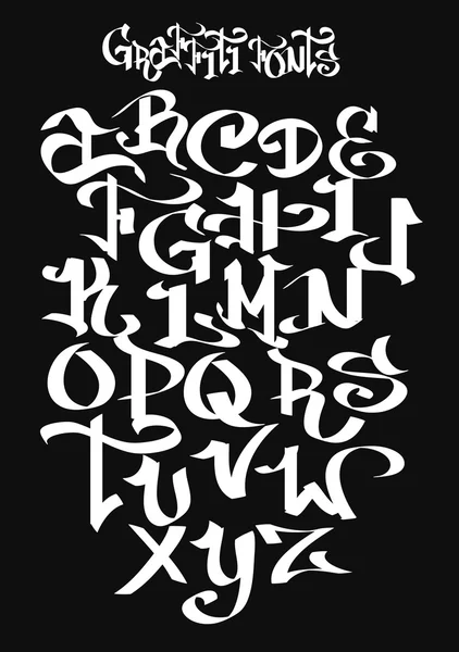 Graffiti font alphabet. Ilustración vectorial . — Vector de stock