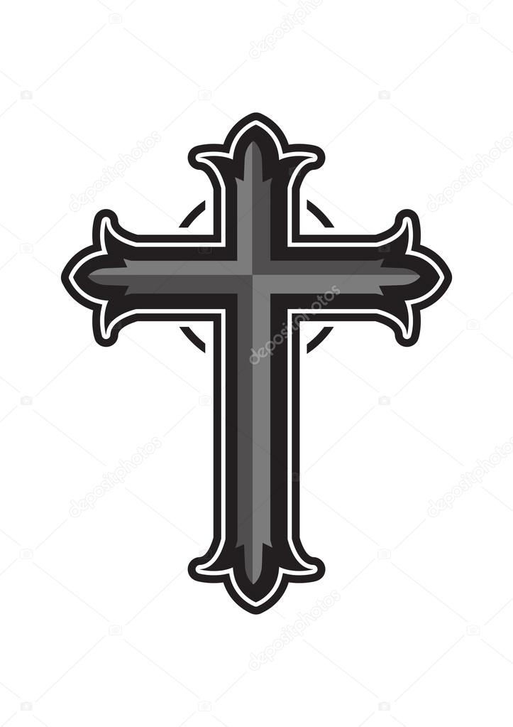 Religious christian  cross design on white background.
