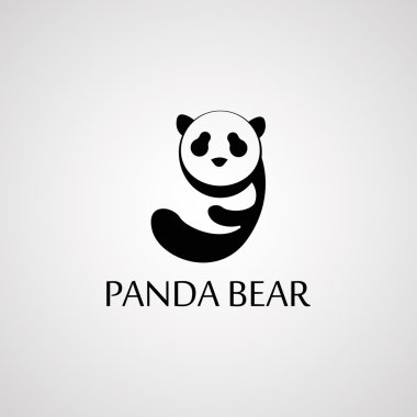 Basit kayıt bir panda logo - tasarım şablonu.