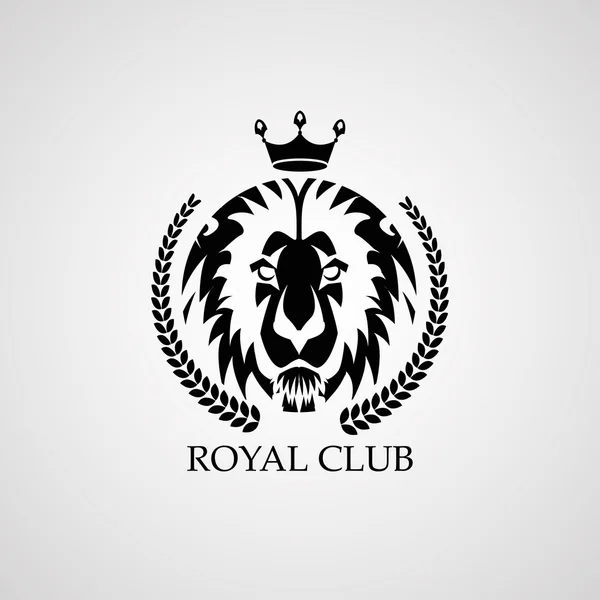 Aslan logosu, royal club, vektör logo şablonu — Stok Vektör