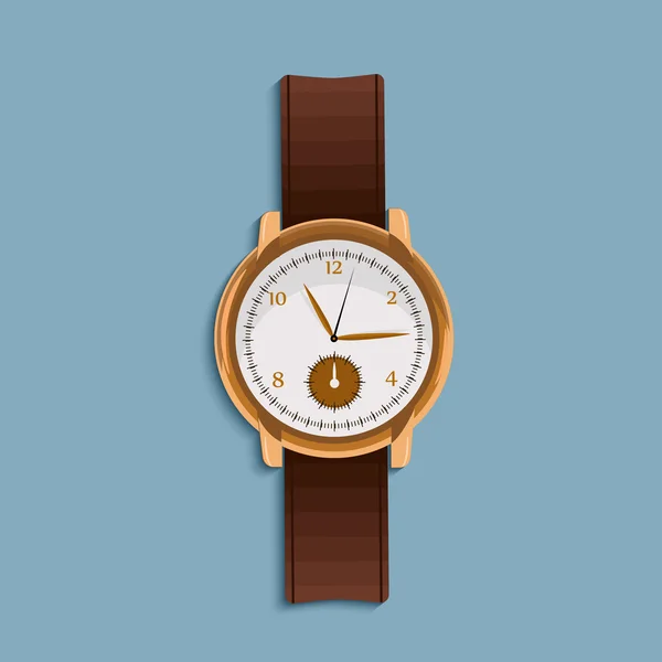 Hand horloge in platte ontwerp. — Stockvector