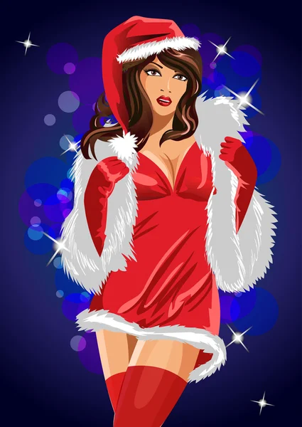 Vector Christmas girl — Stock Photo, Image