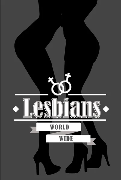 Female legs black and white. Pair of two lesbians, illustration. — Stock Photo, Image