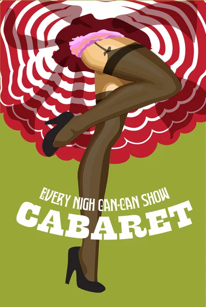 Cabaret reto poster. Cabaret woman dancer — Stock Photo, Image