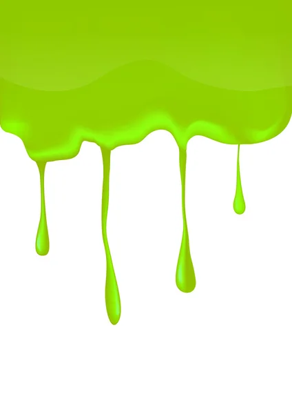 Paint green dripping background, vector illustration. — Stock Vector