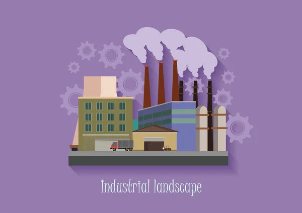 Industryal background - industry factory. Flat style vector illustration. — Stock Vector