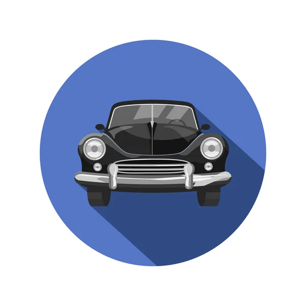 Retro auto platte pictogram. Vectorillustratie. — Stockvector