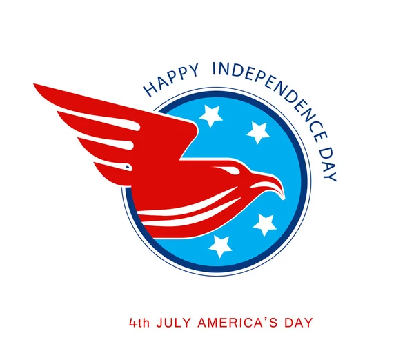 Illustration av abstrakt tecken för självständighetsdagen. American eagle. Vektor — Stock vektor