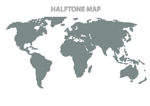 Vectorillustratie van een wereldkaart. Halftone wereld kaart infographics element ontwerp. — Stockvector