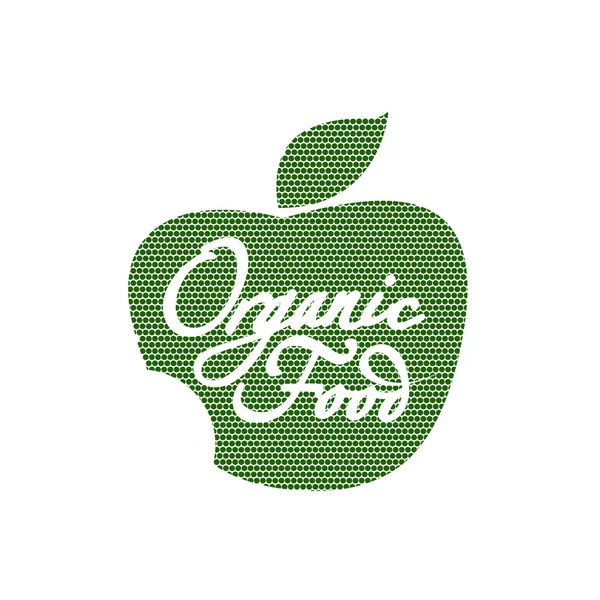 Emblema de alimentos frescos agrícolas naturais orgânicos. Ilustração vetorial . —  Vetores de Stock