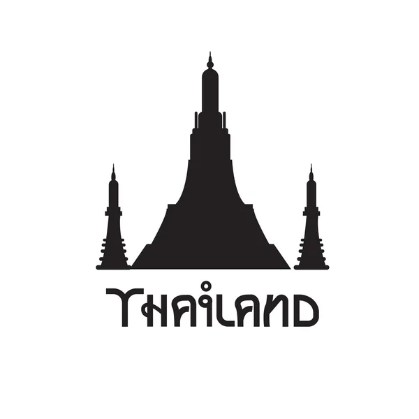 Zwarte en witte tempel in Thailand. Vector Zeppelin. — Stockvector