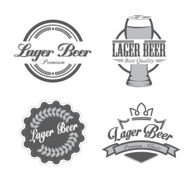 Retro set styled label of beer. clipart