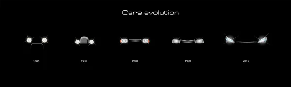 Ewolucja samochodów. Ilustracja wektorowa. — Wektor stockowy