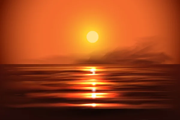 赤い夕日と水のまぶしさのイラスト ストックベクター C Vertyr