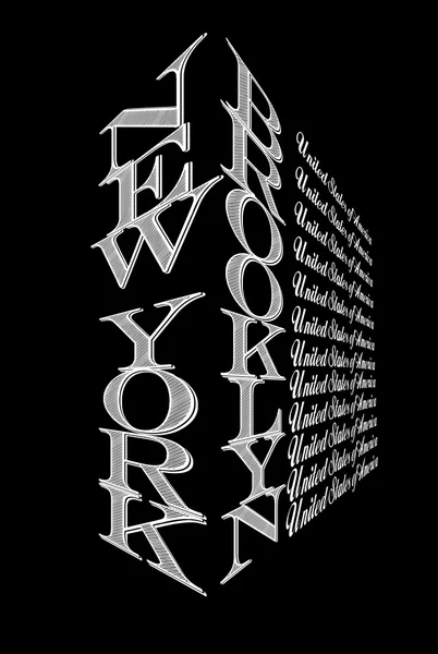 Typographie new york brooklyn poster- vektor eps10. — Stockvektor