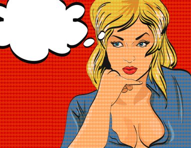 pop sanat kadın vektör çizim