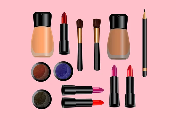 Glamouröses Make-up Icons Set - Vektor. — Stockvektor