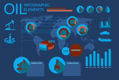 Petrol sanayi - vektör Infographic öğeleri sunum için. 