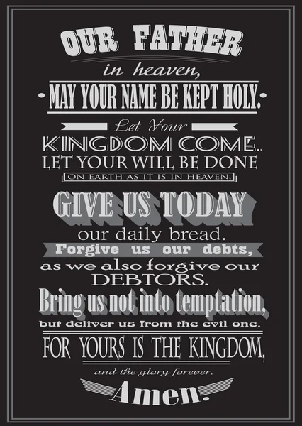 The Lords Prayer. Literal design. vector illustration — Stock Vector