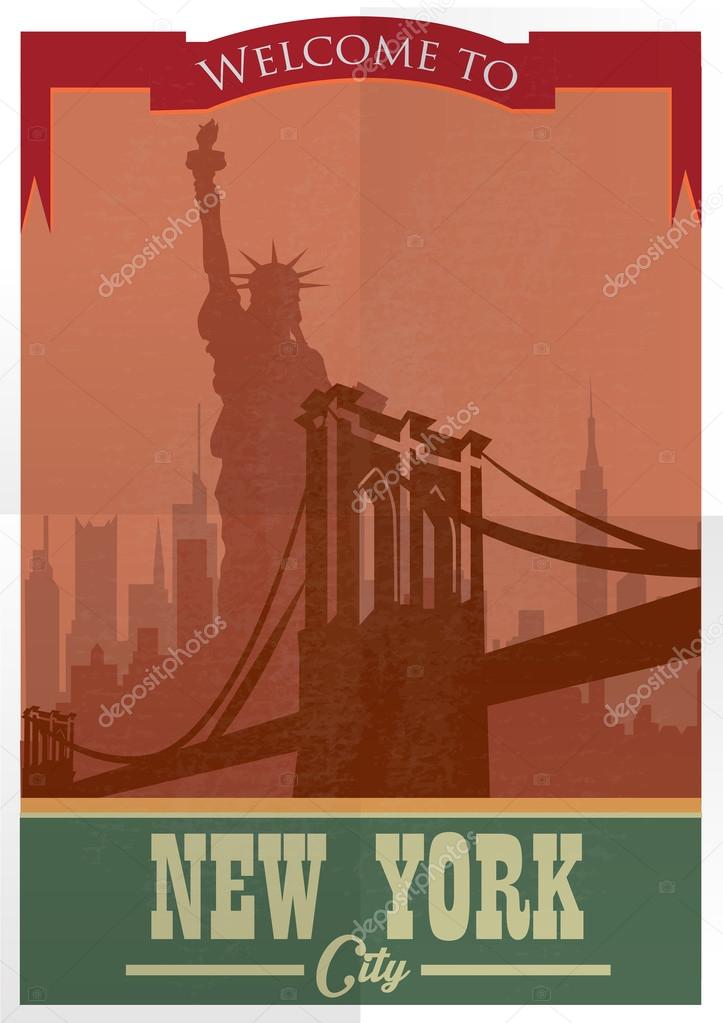 Photo Travel to New York Poster, Vintage