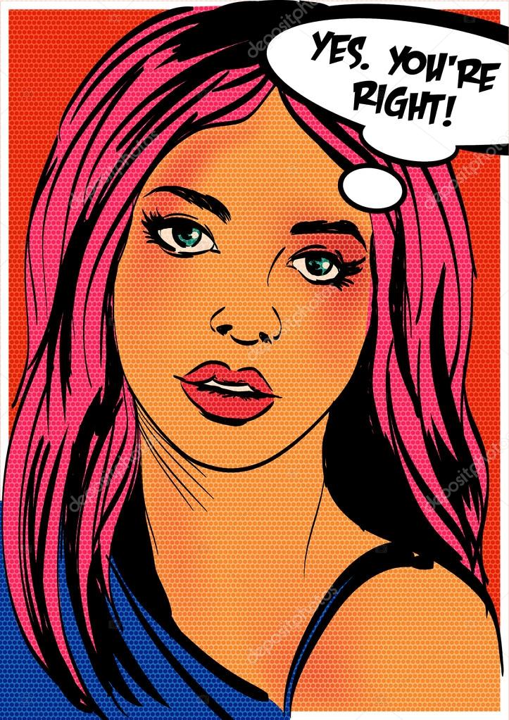 Pop Art Woman Vector Illustration — Stock Vector © Vkatrevich 80651528