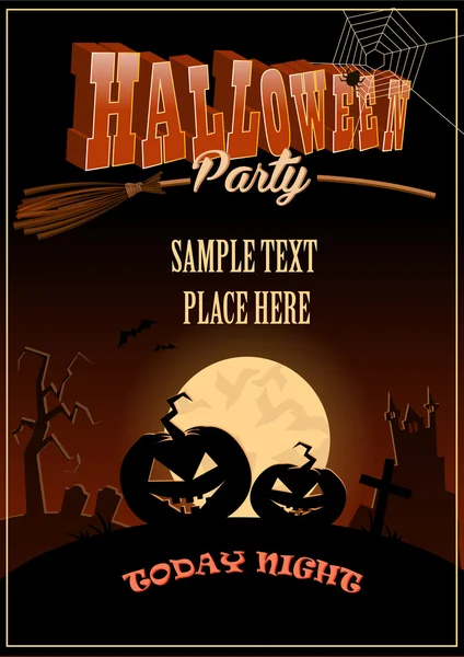 Happy Halloween Poster tamplate. Vector illustration. — Stock Vector