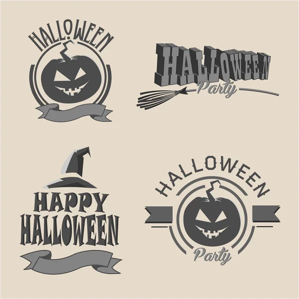 Tipografia Vintage Halloween Labels. Ilustração vetorial —  Vetores de Stock