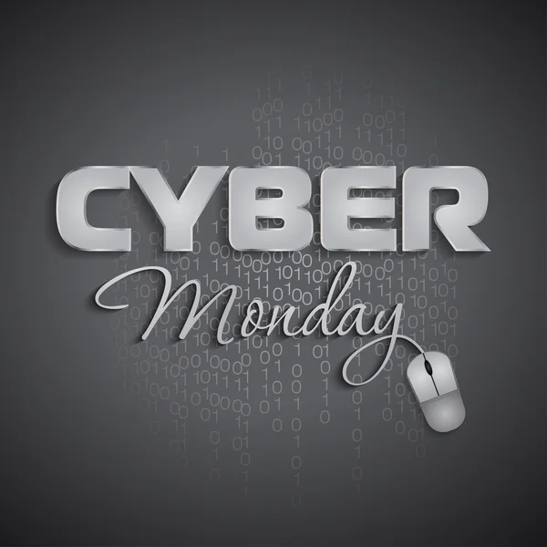 Cyber Pazartesi fare gri arka plan üzerinde. Vektör çizim