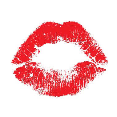 Ruj beyaz arka plan üzerinde öp. Vektör çizim