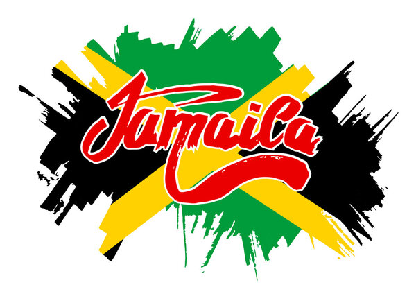 Flag of Jamaica in grungy style. Independence Day.