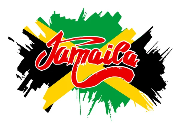 Eski tarzda bayrak Jamaika. Bağımsızlık günü. Telifsiz Stok Illüstrasyonlar