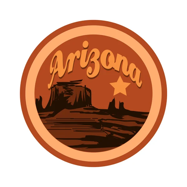 Stylized emblem of the state Arizona. Vector illustration — Stock Vector