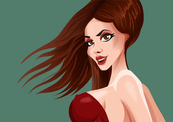 Pin immagine con personaggio ragazza sexy. Illustrazione vettoriale — Vettoriale Stock