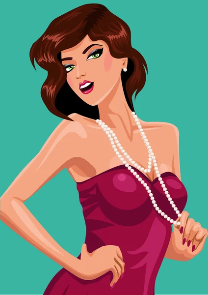 Illustration de Sexy girl sur fond. Vecteur — Image vectorielle