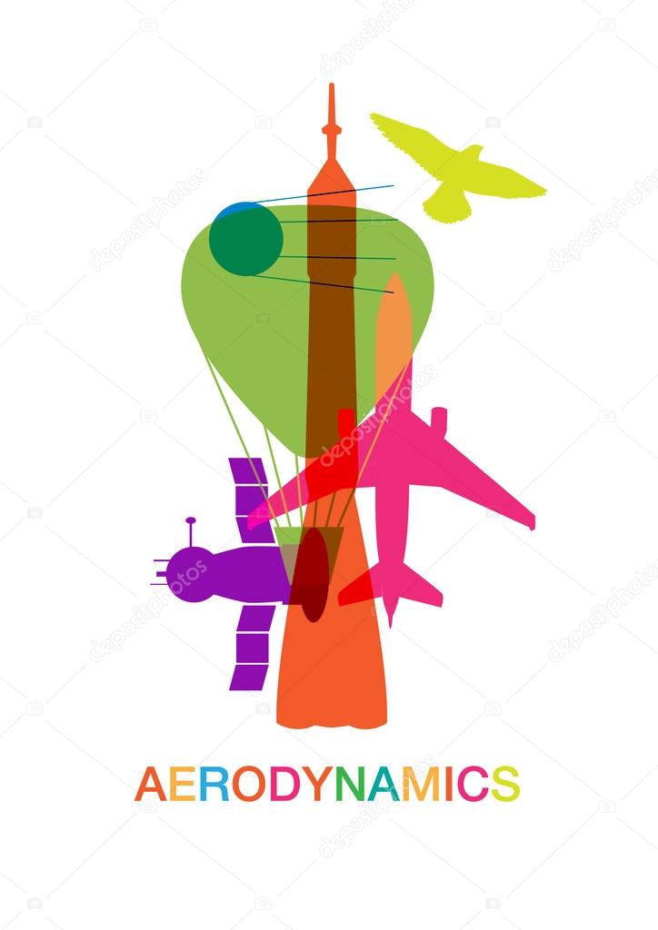 Color airplanes and aircrafts symbols, top view, vector illustration. Travel by air, aircraft flight, air transport, plane transportation, passenger plane, fighter plane