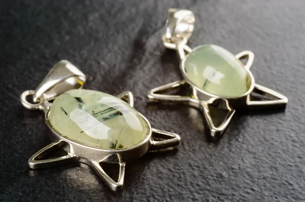 Prehnite pendants — Stock Photo, Image