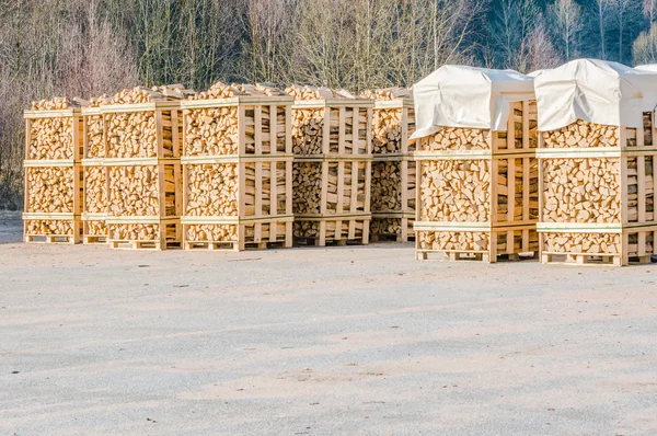 Stacked fire wood — Stock Photo, Image