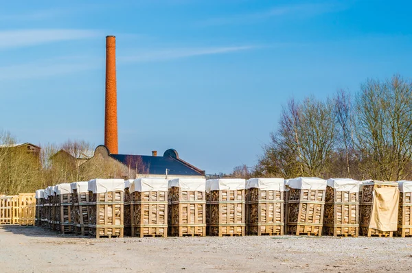 Biokraftstoff und Schornstein — Stockfoto