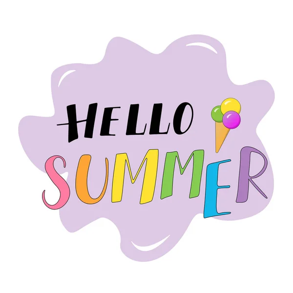 Hello Summer Season Vector Clip Art Fashionabla Texturer Anropssäsong Helg — Stock vektor