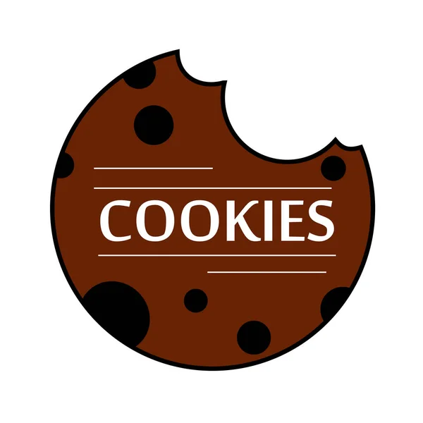 Cookies Logotipo Letra Mano Ilustración Digital Vector Marrón Oscuro Logo — Archivo Imágenes Vectoriales