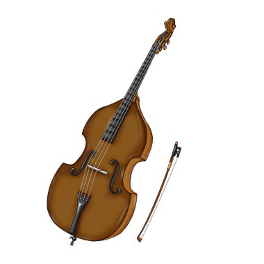 Kaçak mal bir müzik aracıdır. Beyaz arkaplanda resim..