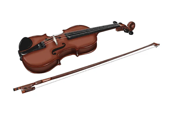 Keman bir müzik enstrümanıdır. Beyaz arkaplanda resim..