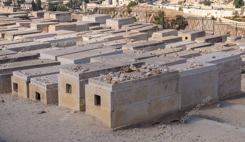 Jerusalén, Israel 10 de septiembre de 2018 Antiguas tumbas judías en