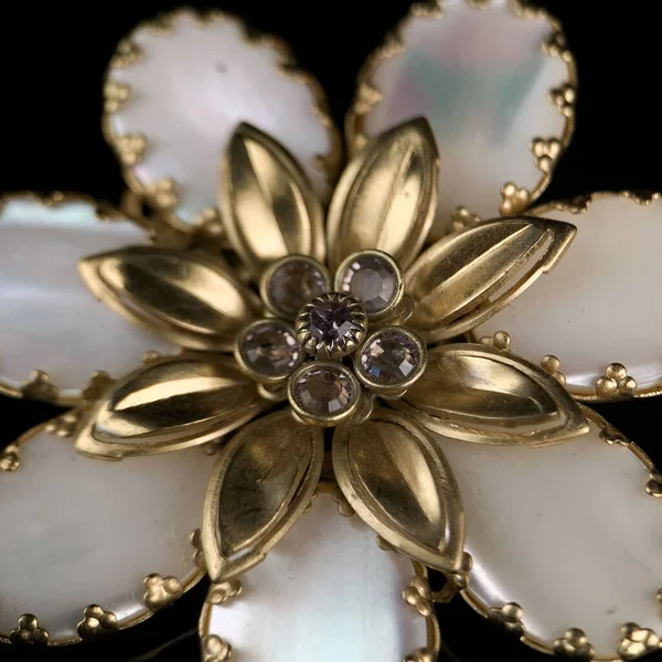 Broş Yakın Plan Mücevherlerle Yakın Plan Antik Mücevherler — Stok fotoğraf