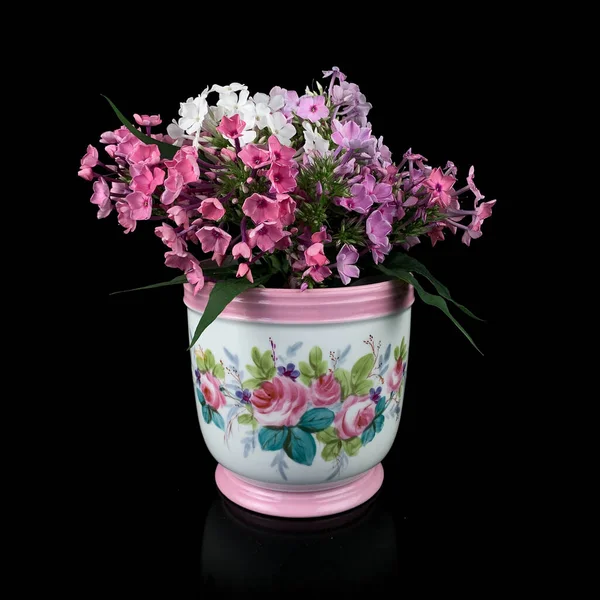 Antique Vase Flowers Antique Painted Vase — Stok fotoğraf