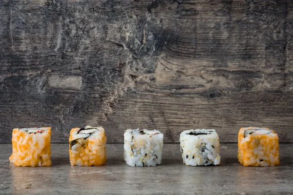 Japanese food sushi on wood — Stock Photo, Image